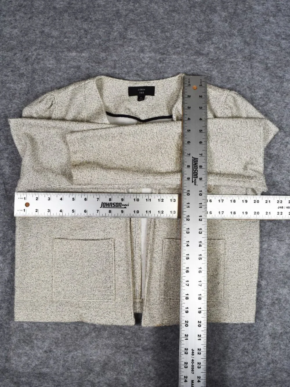 J. Crew 365 Cream Bouclé Work Business Casual Open Blazer Women Size Medium